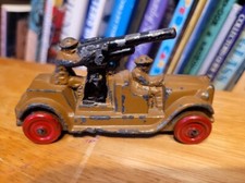 VINTAGE 1930'S BARCLAY BV16 198 LEAD DIME STORE ANTI-AIRCRAFT CANNON CAR 3