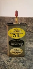 Vintage White Sewing Machine Oil Can 4oz **Cool Display Piece**