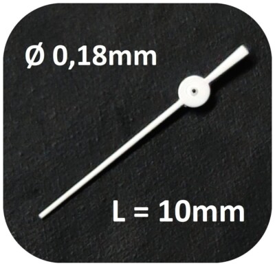 ESTIMA Sekundenzeiger 0,18mm WEISS L= 10mm - 018 center second hand NOS - SW1
