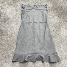 Old Navy Flutter Ruffle Sheath Dress Womens Large Gray Ponte Knit Stretch Work