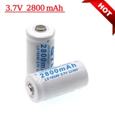 2Pcs 3.7V 2800mAh L Li-ion 16340 Battery CR123A Rechargeable Batteries Lot
