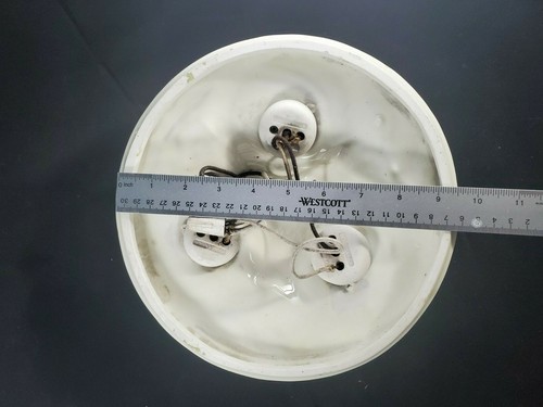 VINTAGE CEILING FIXTURE PORCELIER TRIPLE FLORAL LIGHT FXITURE COLLECTIBLE HOME - Picture 4 of 12
