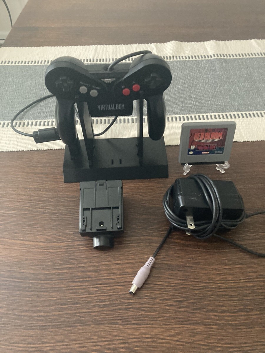TESTED Nintendo VIRTUAL BOY-Controller-Power Cd-RED ALARM-Stands