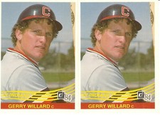 2 CARD 1984 DONRUSS JERRY WILLARD BASEBALL CARD LOT #520