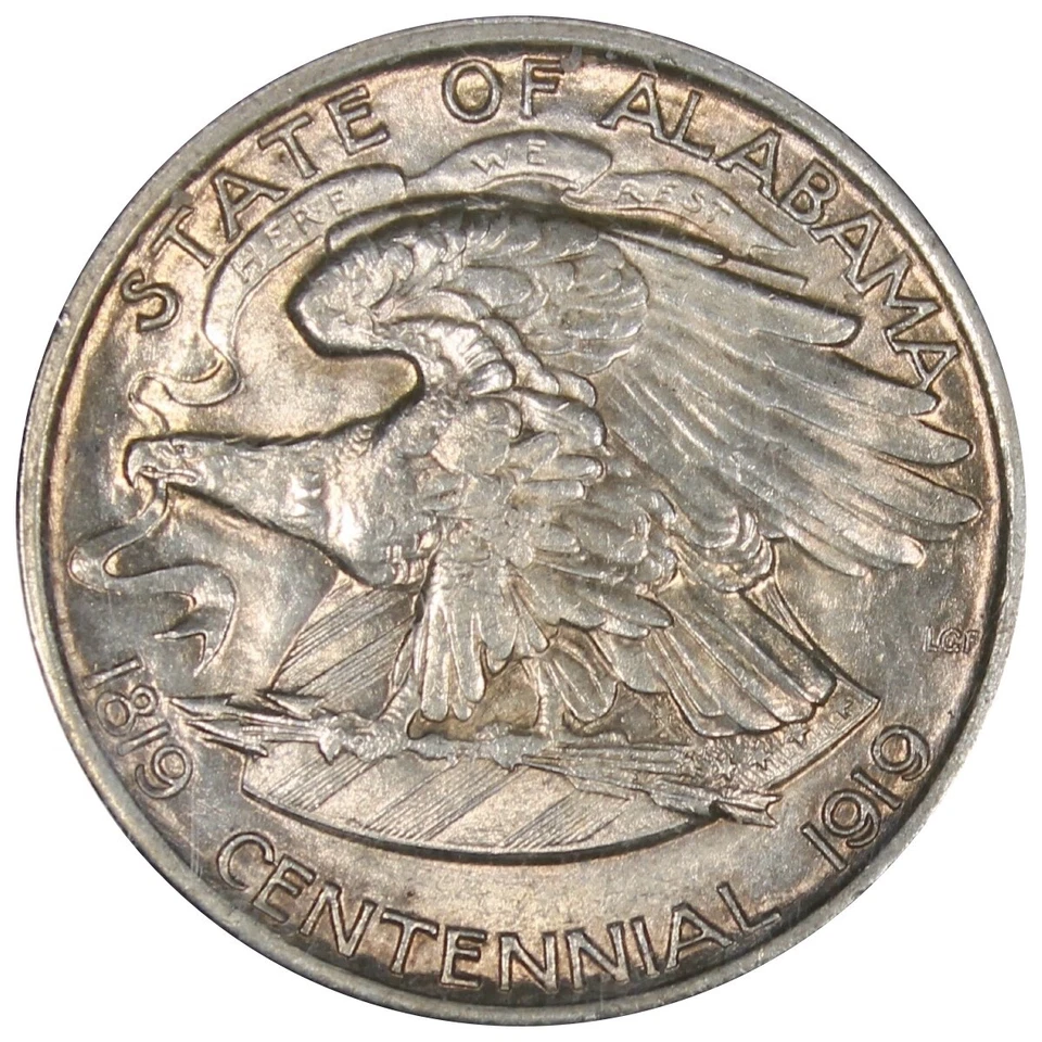 1921 2x2 Alabama Commemorative Half Dollar PCGS MS61 CAC Rattler Holder - Image 4 of 4