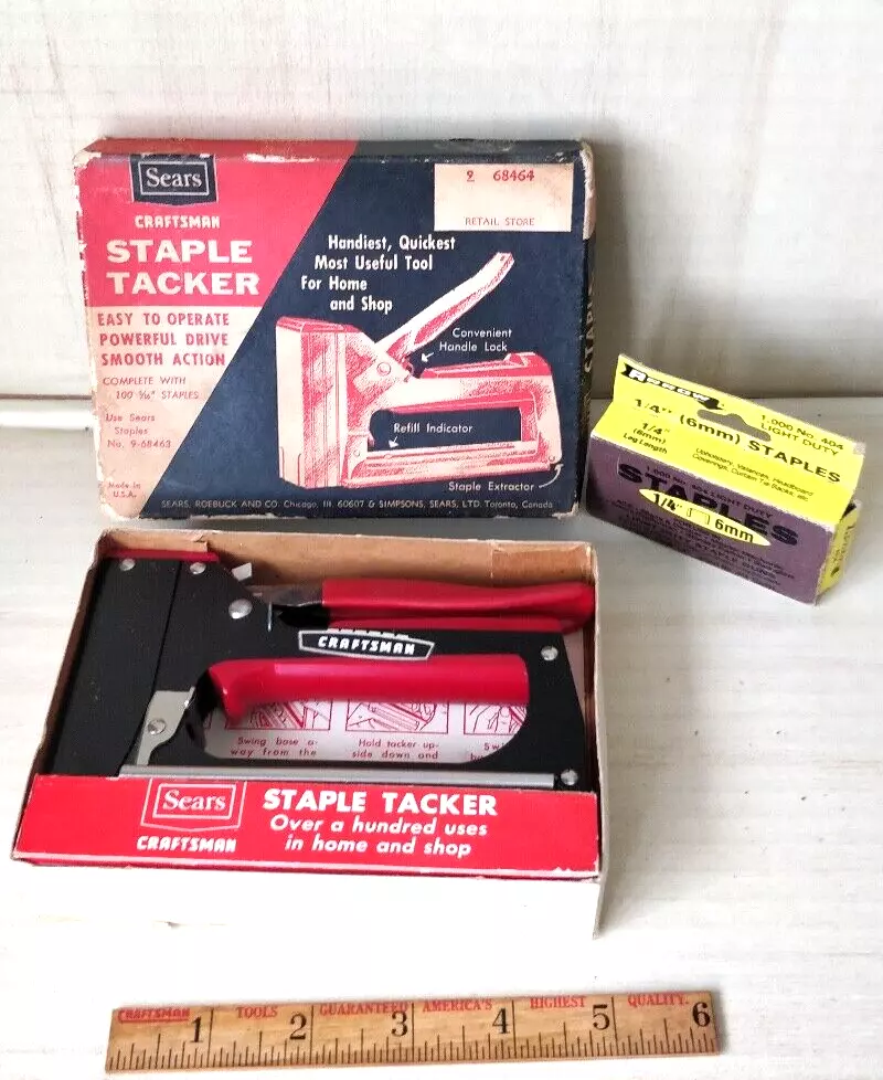 Mint vintage Craftsman Staple Gun 68464 Matching Staples Made