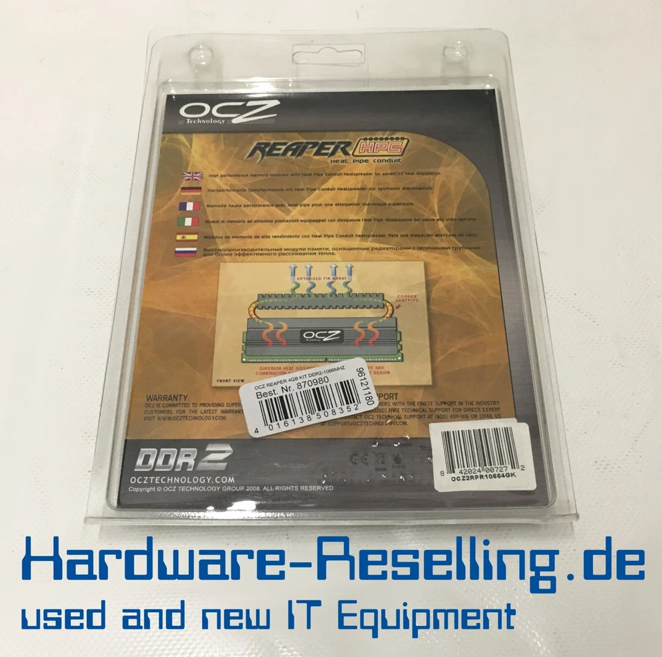 OCZ Reaper Hpc Édition 2GB Kit PC-2-8500/DDR2-1066 OCZ2RPR10664GK 5-5-5 2.2 2GB - Photo 2/2