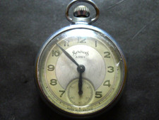 Service Army Pocket Watch. Chrome Plated.. Wind Up.. Fully Working..GC