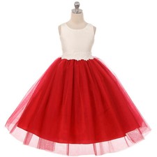 RED Size 4 Flower Girl Dress Birthday Bridesmaid Recital Formal Party