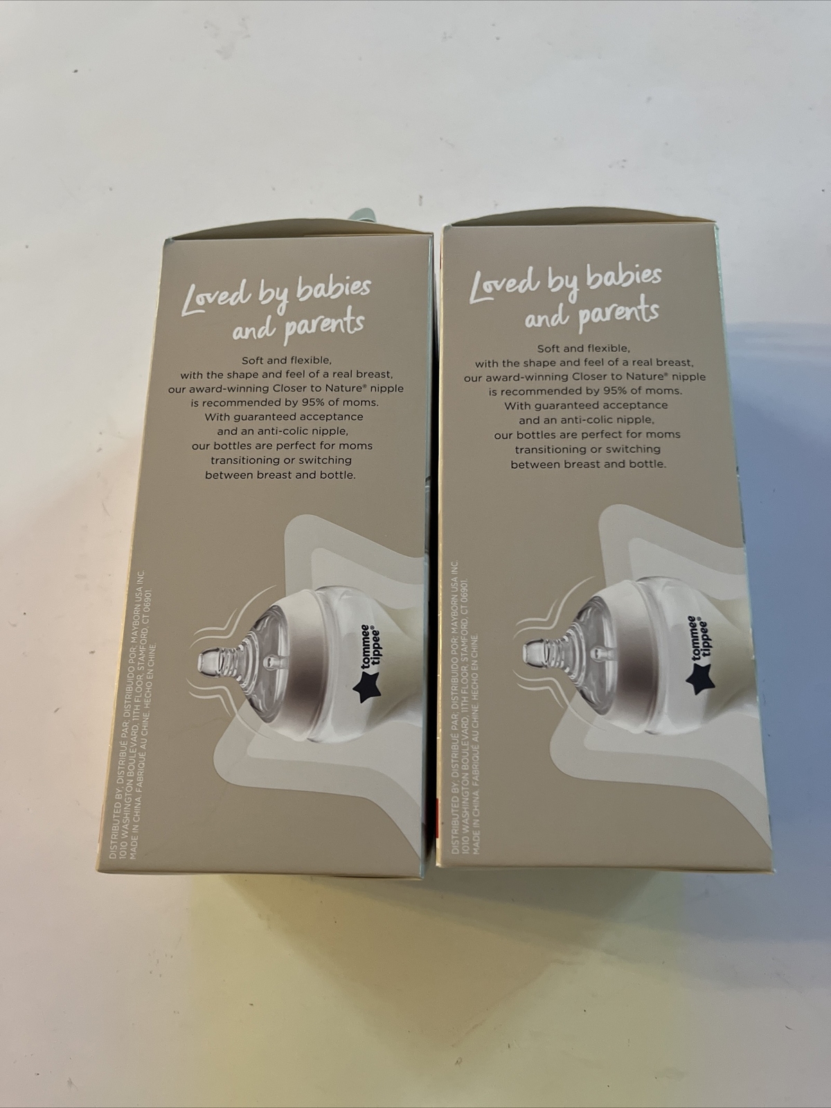 2 Pack Tommee Tippee Closer to Nature Baby 11 oz Bottles With Anti Colic Valve