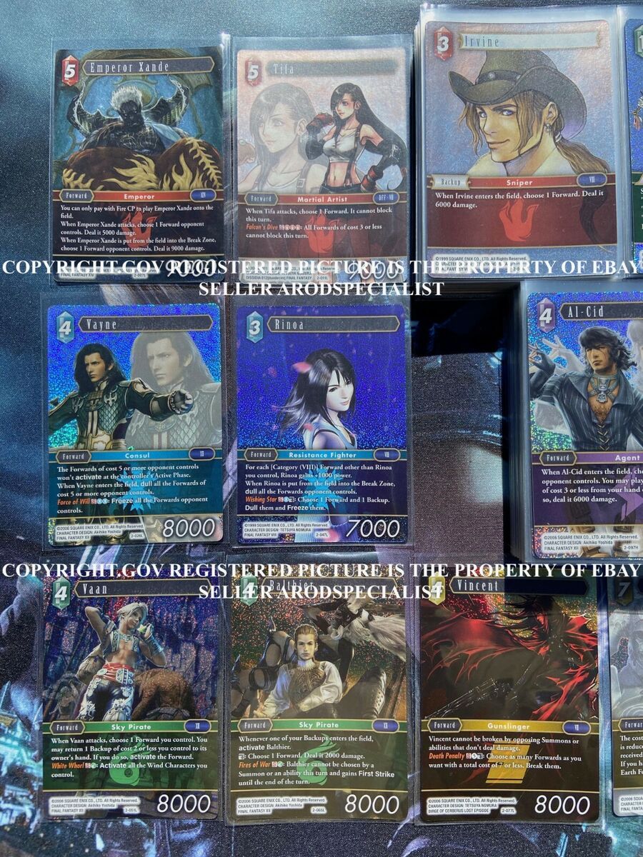 FINAL FANTASY TCG FFTCG OPUS 2 II COMPLETE FOIL SET RINOA FINAL FANTASY TCG FFTCG OPUS 2 II COMPLETE FOIL SET RINOA