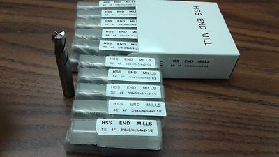 20pcs 3/8'' 4 Flute S/E Premium M2 HSS end mills,center-cutting#1009C-New