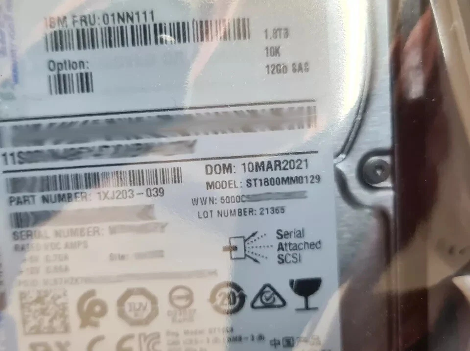 NEW 01LJ063 01NN111 01NN128 01NN130 1.8TB 12Gbs SAS 10K IBM V7000 Hard Drive HDD - Image 3 of 3