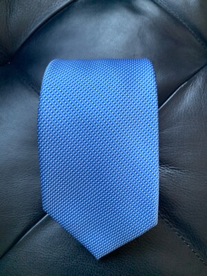 Jones New York Luxury Narrow Tie Light Blue Geometric Pattern Woven 3.1''x58''