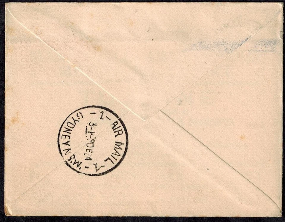Australia 1934 First Flight Cover w/SYDNEY BACKSTAMP RARE - Image 3 of 3