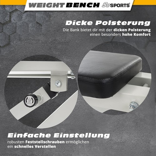 ScSPORTS® Hantelbank Trainingsbank Schrägbank Flachbank Bauchtrainer Fitnessbank - Afbeelding 12 van 12