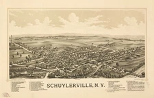 16" x 24" 1889 map of Schuylerville, New York Schuylerville, N.Y