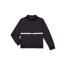 Athletic Works Girls Two-Tone Sweat Jacket, Size M 7-8 Color Black