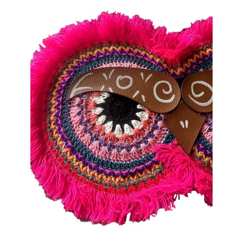 Gypsy Owl Macrame Wall Hanging Decor Pink - Picture 3 of 9