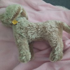 Seltene Steiff Hund 1960er/1970erJahre Original mit knopf Fahne  und druckstimme