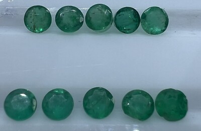 Natürliche runde mittelgrüne Smaragde - Aprx 3,4-3,5 mm - 1,74 kt