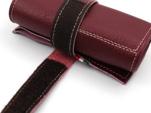 Watch Roll Genuine Leather Violet 5 Posti Realizzato con Ottime Pelli Morbido - Picture 4 of 9