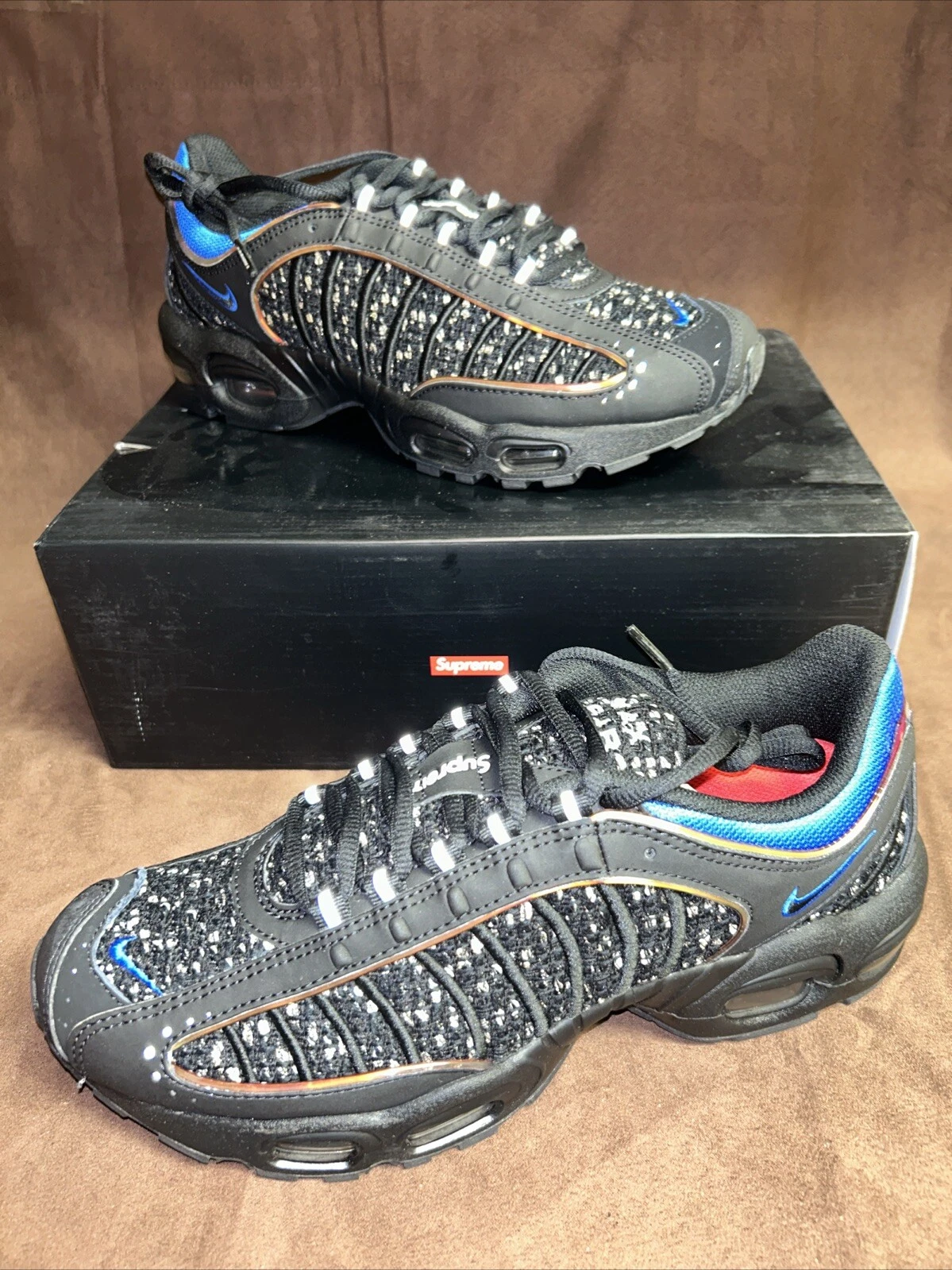 Nike Air Max Tailwind 4 x Supreme Noir Cobalt   NEUF dans sa boîte Taille 9,5 AT3854 001