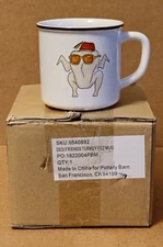 Pottery Barn FRIENDS Thanksgiving TURKEY Fez MUG - New in Box - Rare