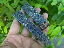 Silver Stingray Leather Watch Strap Band, Size 18mm 20mm 21mm 22mm 24mm 26mm