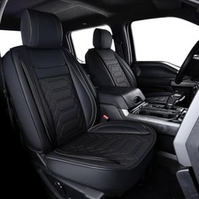 F150 Faux Leather Seat Covers, fit for 2015-2026 F150 Full Set Black