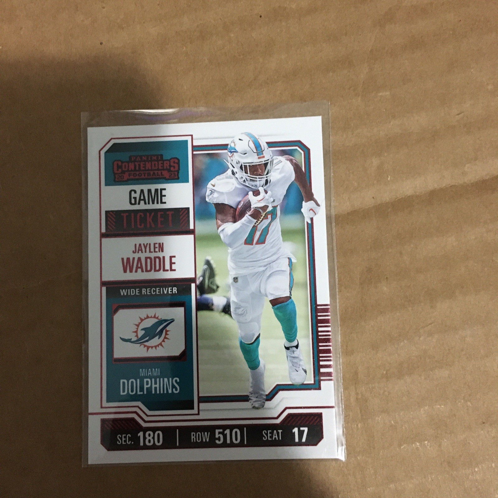 Jaylen Waddle 2023 Panini Contenders Red Game Ticket #63