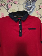 Vintage Versace red and navy polo shirt