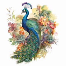 Wandbild Pfau Tiere Vögel Deko Bild Wanddeko Dekofliese Wandfliese Geschenkidee