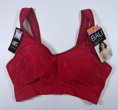 Bali Women's Comfort Wireless Bra Style 3488 Size Small Red Dot NEW