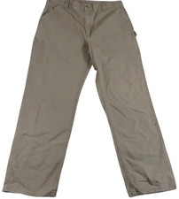 Carhartt Carpenter Pants Men 40x34 Khaki Canvas Dungaree Fit Work Wear Utility