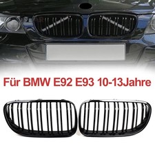KÜHLERGRILL DOPPELSTEG NIEREN GRILL PASSEND FÜR BMW 3er E92 E93 GLÄZEND SCHWARZ