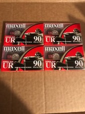 LOT of 4 Maxell UR 90 Minute Blank Audio Cassette Tapes Normal Bias New Sealed