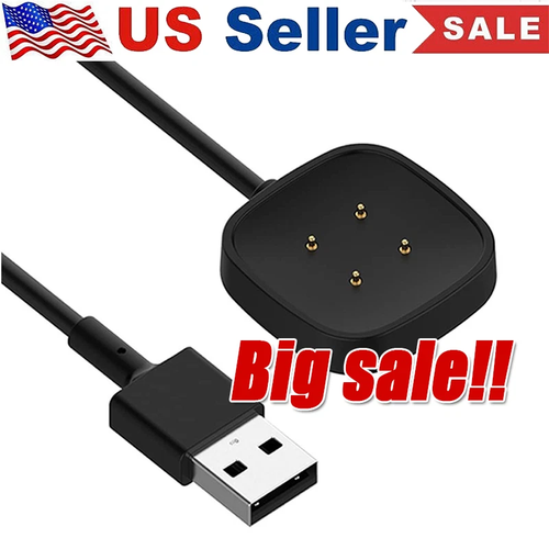 Kabelloses Ladegerät für Fitbit Sense Versa 3 4 Watch USB Schnellladestation Kabel - Bild 1 von 12