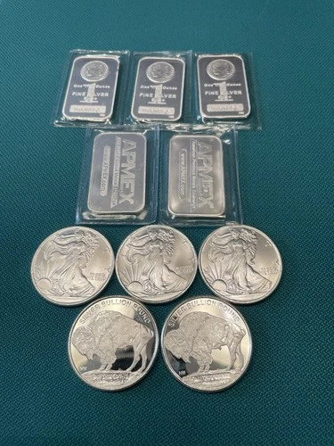 10 1 oz Silver Bar Round Apmex Buffalo Liberty Eagle Lot