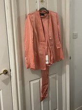 Tuta donna Zara rosa 2 pezzi grande (UK 12) giacca e pantaloni XL (UK 14)