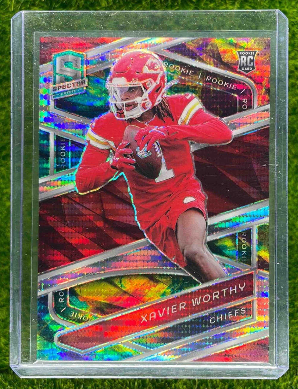 2024 Panini Spectra #117 Xavier Worthy Celestial 55/99 Kansas City Chiefs RC