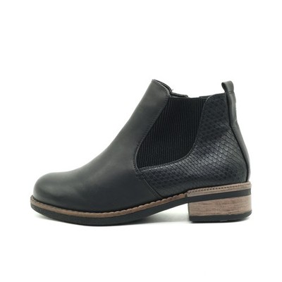 Rieker Damen Stiefel Schwarz Leder Knöchel Reißverschluss, Elastisch EU 36