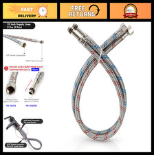 32" Braided Stainless Steel Faucet Connector Hose, 3/8" Female x M10 Male, 2 Pcs