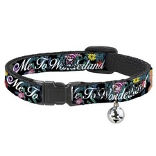 Cat Collar Breakaway with Bell Alice/Cheshire Cat/Flowers Poses2/FOLLOW ME TO WO
