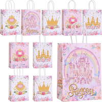 Bikasun 10 StüCk Schloss GeschenktüTe Mit Griffen, Prinzessin PapiertüTen