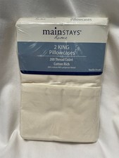 Mainstays Home 2 King Size Pillowcases Vanilla Dream 200 Tread Count Cotton