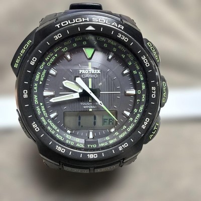 Casio Protrek PRW5100 World Time Solar Radio Watch Mens 51mm 10ATM Japan