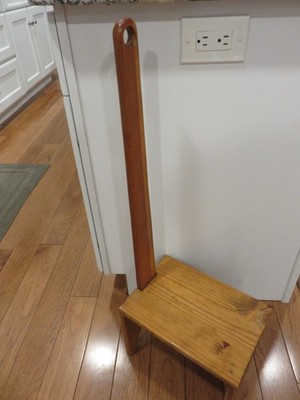 VTG Shaker Style Single Step Stool & Child's Chair Handmade Wooden Pine 34''