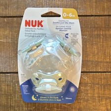 NUK Silicone Orthodontic Pacifier BPA-Free Glow 0-6 Months Multicolor