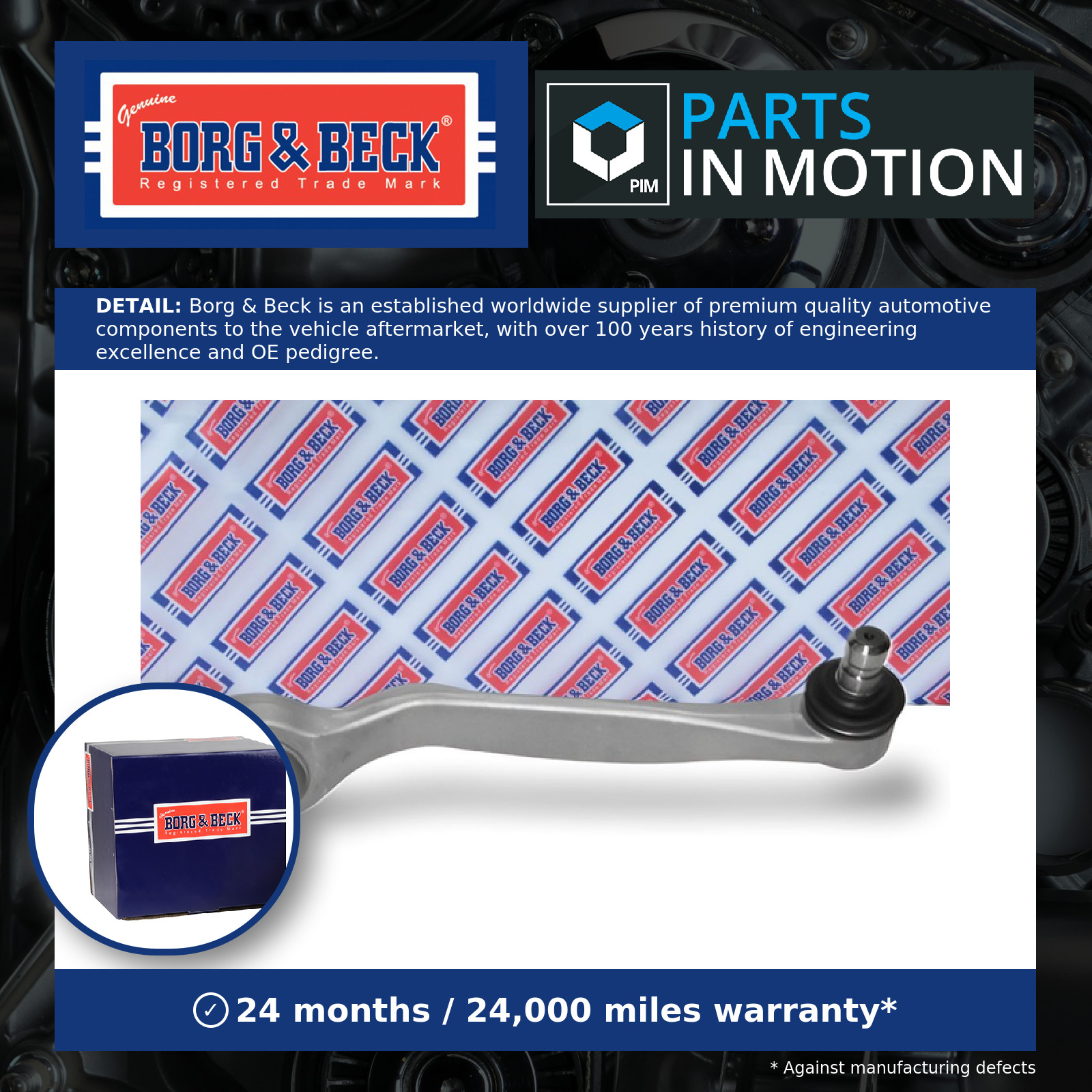 Wishbone / Suspension Arm BCA6460 Borg & Beck Track Control 4E0407510E Quality